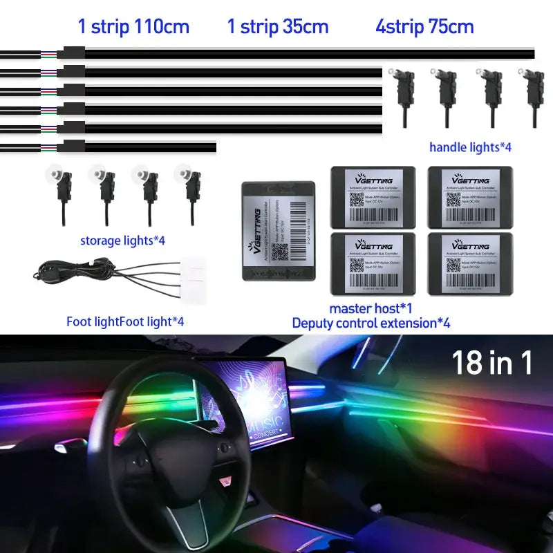 LED strip kit components for MAGIC COLORM Atmosphere Lamp enhancing car ambient lighting