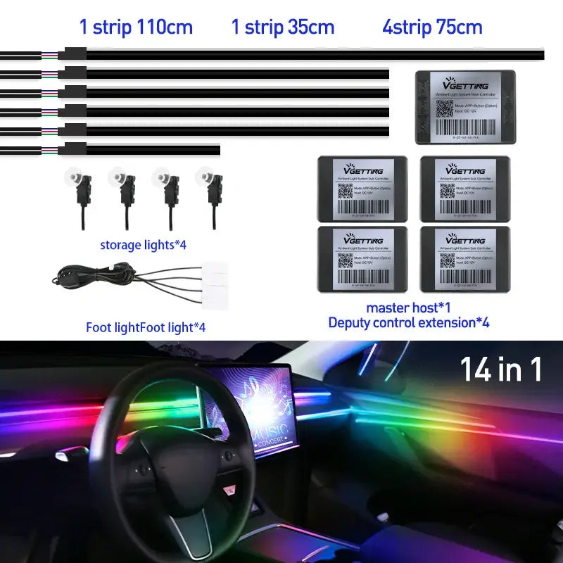 Multicolor LED light strips with accessories for the Magic Colorm Atmosphere Lamp