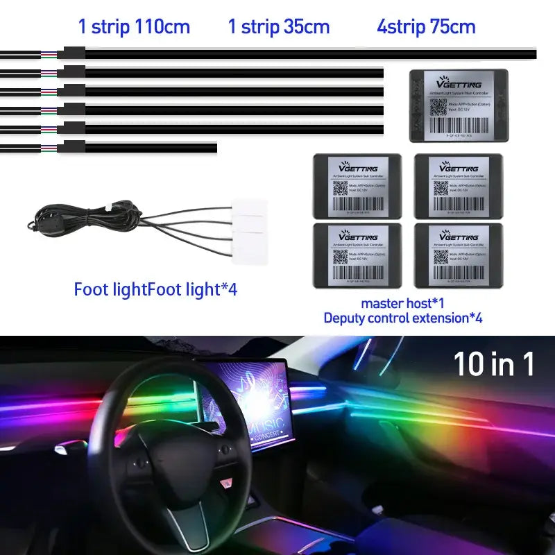 Car interior LED light kit featuring MAGIC COLORM Atmosphere Lamp for customizable ambient lighting