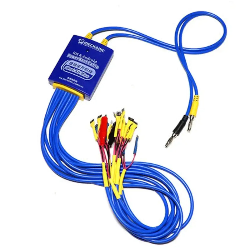 Audio cable splitter with colored connectors and blue wiring for MECHANIC iBoot AD MAX/PRO