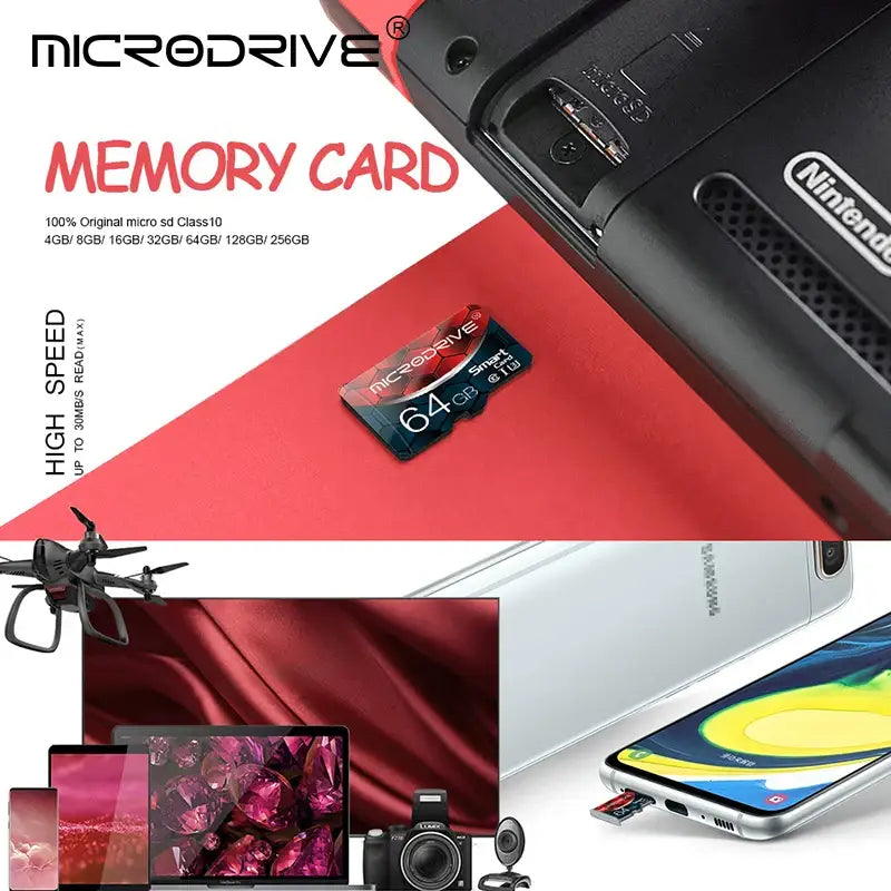 MicroDrive V10 Application High Speed Storage with electronic devices and accessories