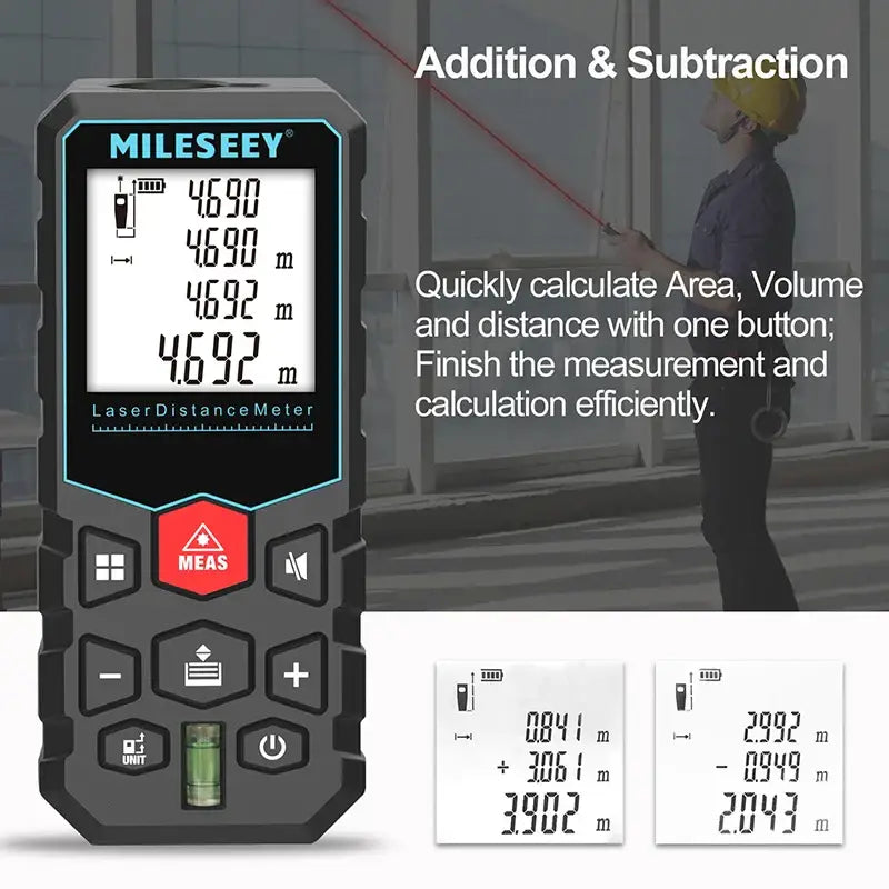 Digital laser distance meter MiLESEEY X5 Laser with FCC model number and Mainland China certification