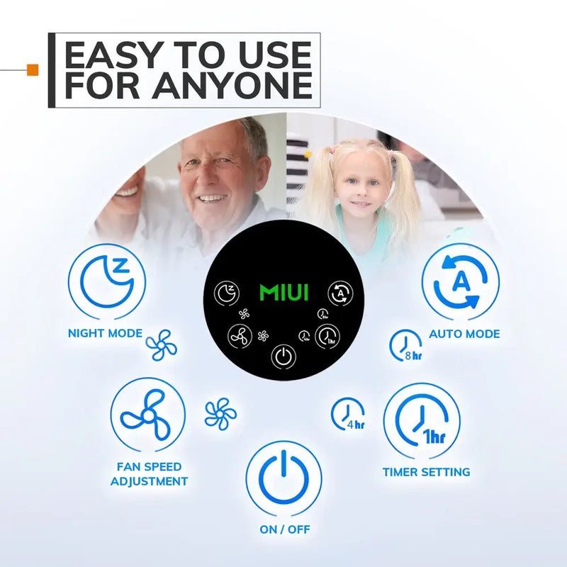 Control panel interface of MIUI Air Purifier showcasing modes and settings for efficient use in Saudi Arabia