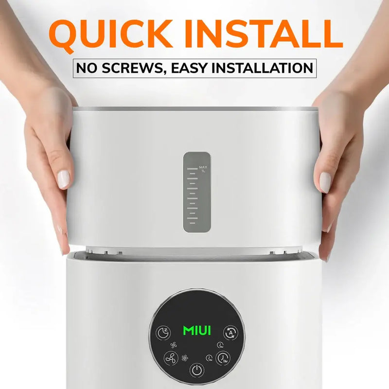 Sleek MIUI Air Volume Humidifier with digital display and air purifier removal rate icons