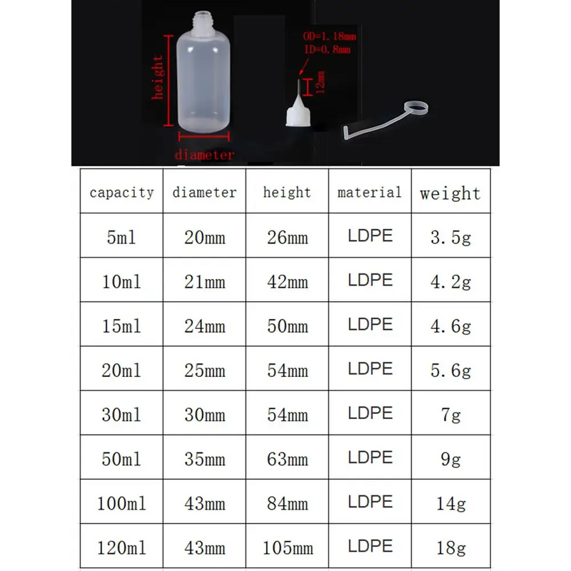 Plastic bottle with measurement specifications for MLDCZS Hand Tool Parts 5ml 1pcs