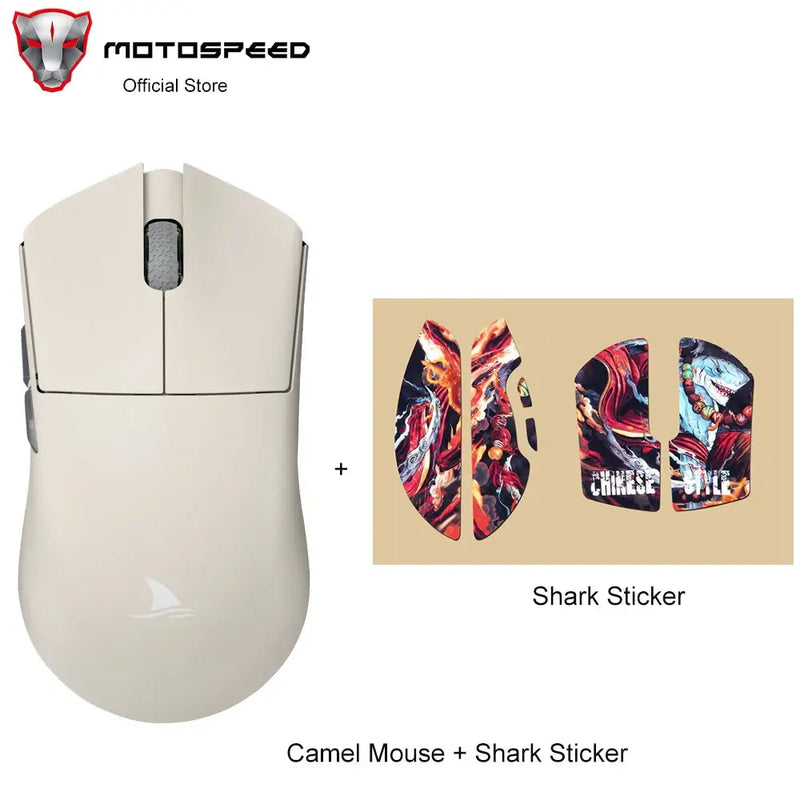 White ergonomic Motospeed Darmoshark M3 Bluetooth Wireless Gaming Mouse for precise control