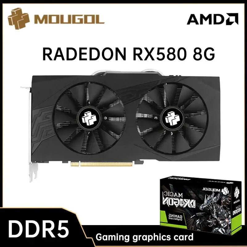MOUGOL AMD Radeon RX580 8G Graphics Card for Gaming