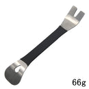 Bicycle tire lever with black rubber grip and metal ends for Mr Drill Steel Pry Plate
