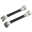 Pair of bicycle pedal wrenches with rubber grips for use with Mr Drill Double Ended Steel Pry Plate