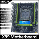 MUCAI X99 P4 Motherboard featuring LGA 2011-3 socket and NVME M.2 slots for Intel Xeon support