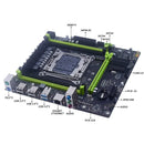 MUCAI X99 P4 Motherboard with green and black components supports Intel Xeon