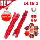 14 In 1 Sink Faucet Wrench Plumbing Repair Tool Handle Double Head Wrench