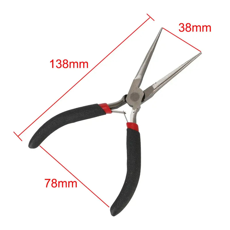 Multi tool Long Nose Plier Needle Nose Plier Forceps Repair Hand Tool - black