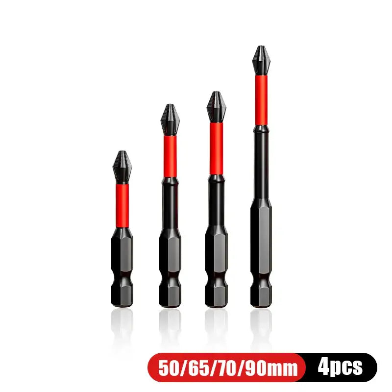 Set of four red and black magnetic screwdriver tips from NIUXIANG Mini Screwdriver