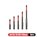 Set of five NIUXIANG Mini Screwdriver bits with strong magnetic tips and red shafts
