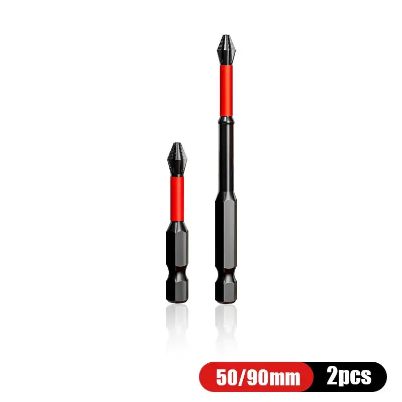 Two black and red screwdriver bits of different lengths for NIUXIANG Mini Screwdriver