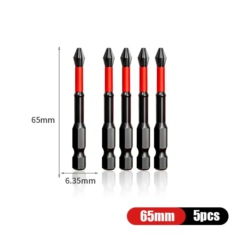 Set of five black and red magnetic screwdriver tips from NIUXIANG Mini Screwdriver set