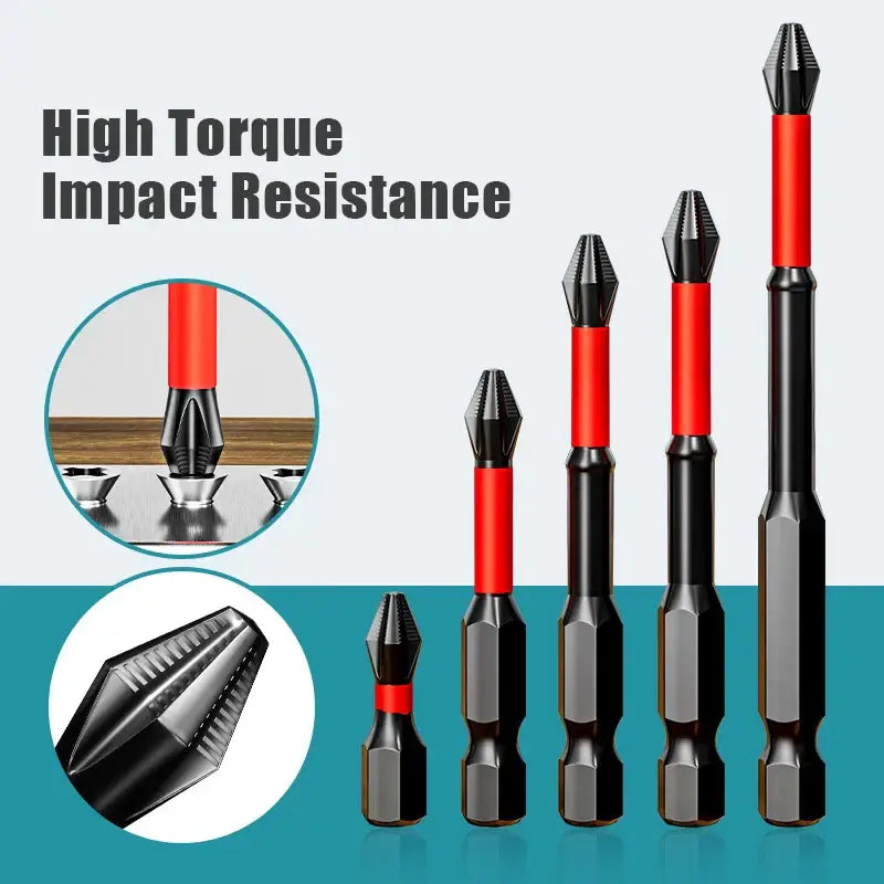 Set of impact-resistant screwdriver bits in red and black for Niuxiang Mini Screwdriver