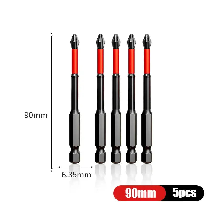 Set of five black and red magnetic screwdriver tips from NIUXIANG Mini Screwdriver set