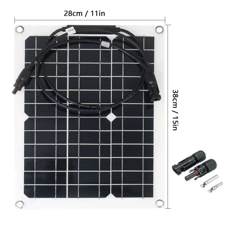 Solar panel feature showcasing NoEnName Null 300W Monocrystalline Silicon Module with connectors