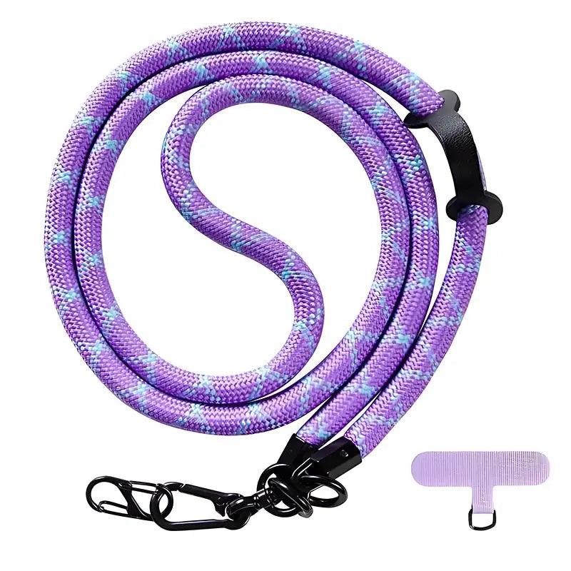 Purple and lavender braided rope leash with clips for NoEnName_Null shoulder straps