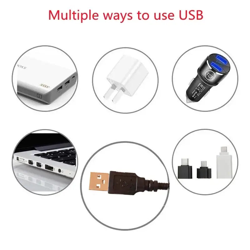 USB cable connector at center with various USB devices around NoEnName Null Atmosphere Lamp