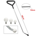 Long-handled tool with interchangeable spherical tips for effective car dent repair