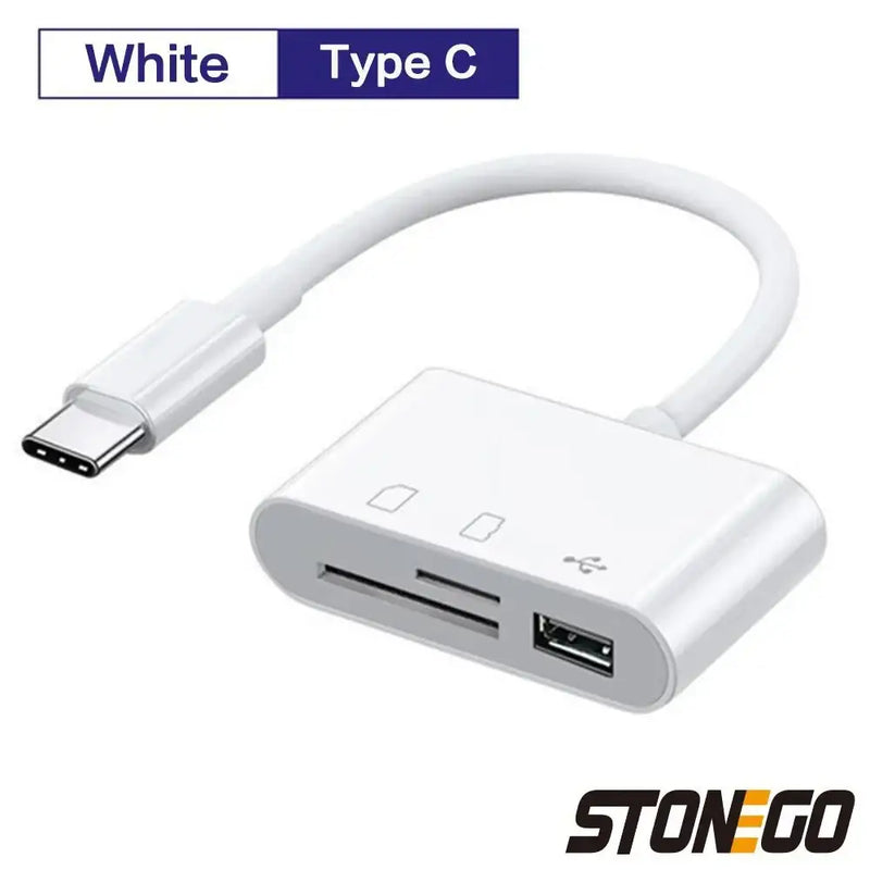 USB-C to multi-port adapter in white for NoEnName Null Card Multi-1 Reader