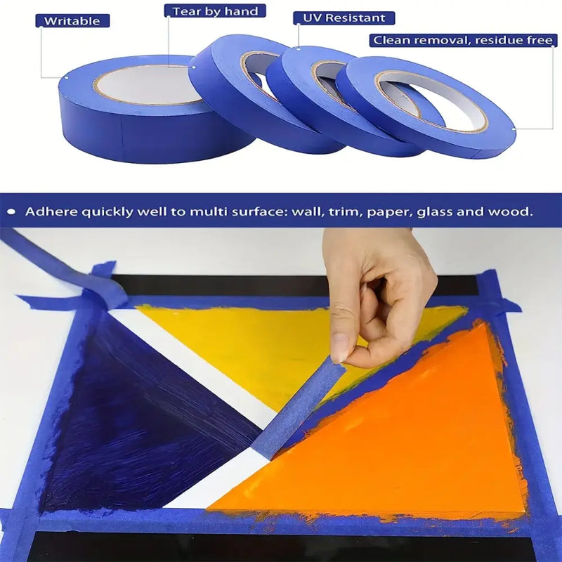 Blue Painters Tape 1/2 inch,3/4 inch,1 inch,2 inch 60yds Multi Size Painting