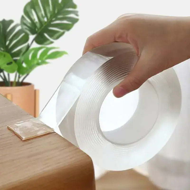 Clear DIY Filament Tape being peeled from a roll for enhanced strength and durability