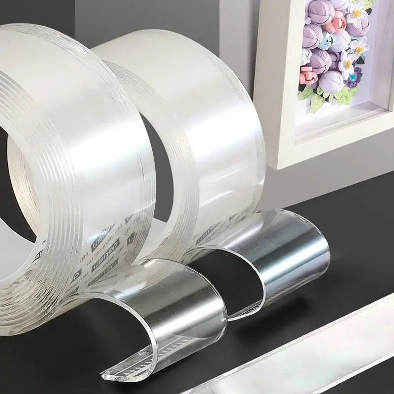 Transparent adhesive tape rolls with metallic holders for NoEnName Null DIY Filament Tape