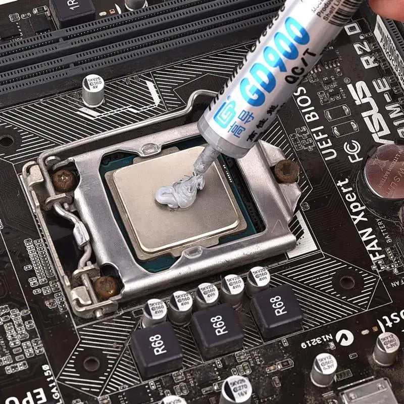 Computer processor with silicone sealant application for DIY projects in Mainland China