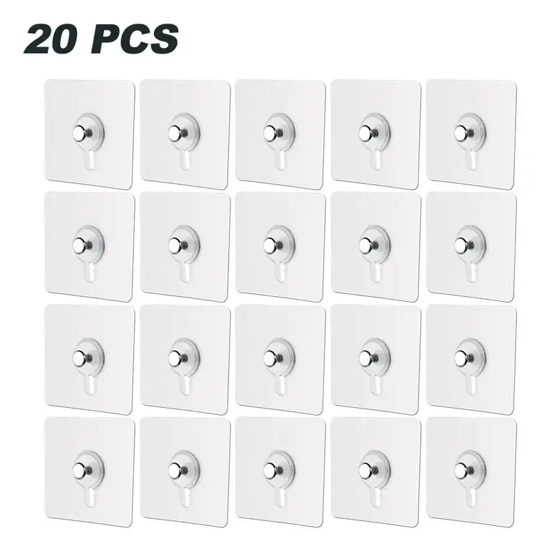 Set of twenty white square wall hooks for NoEnName Null DIY supplies and picture hangers