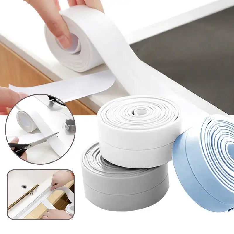 Shower Bath Sealing Tape Strips PVC Self Adhesive Waterproof Wall Sticker