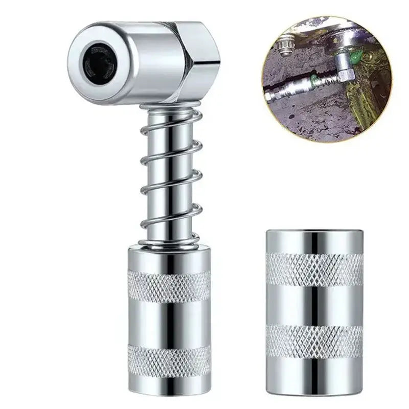 Metal nozzle attachment of NoEnName Null Grease Coupler fitting tool with adjustable design