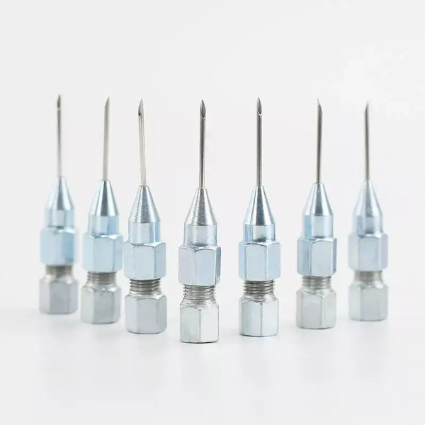 Row of medical injection needles and syringes for NoEnName Null Item applications