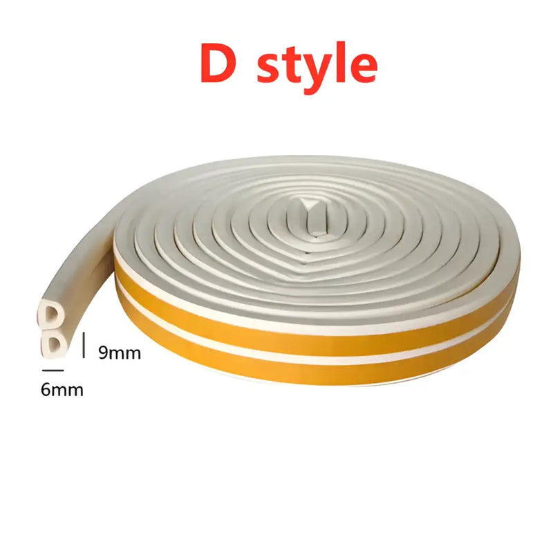 D-shaped weatherstripping tape with yellow adhesive for effective window sealing strips