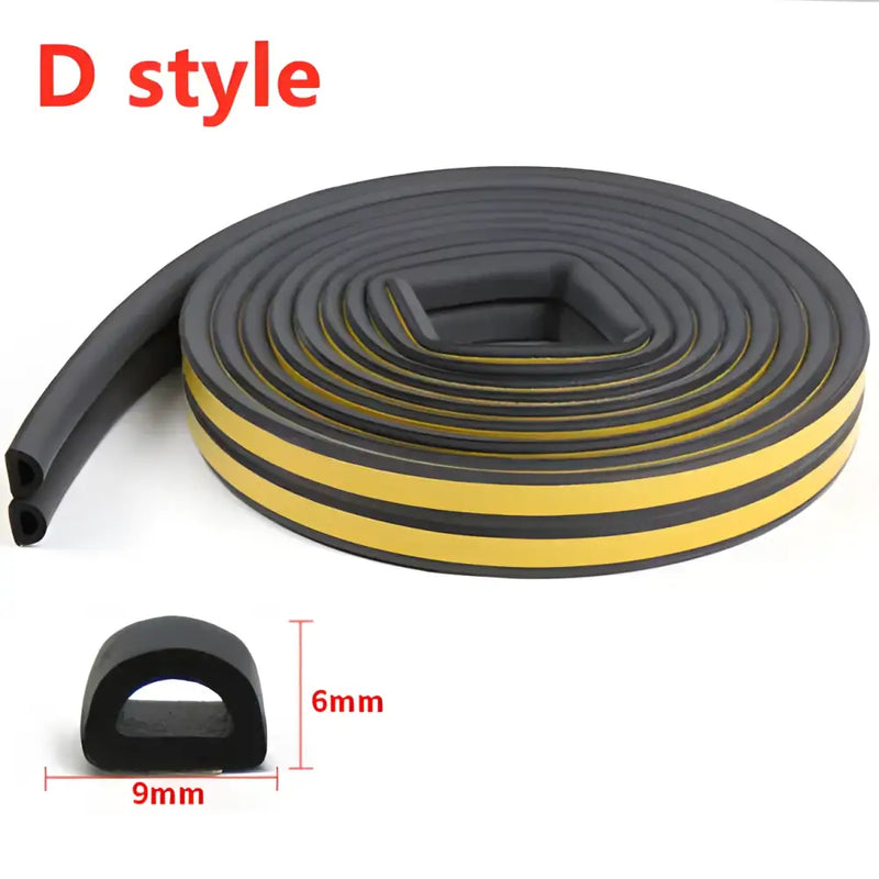 D-shaped rubber weatherstripping with yellow stripe for effective window sealing strips