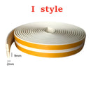 Roll of white foam weatherstrip tape with yellow stripe for effective window sealing strips