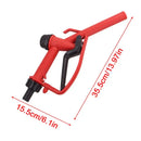 Red plastic fuel nozzle with dimensions labeled for NoEnName Null grease guns from Mainland China