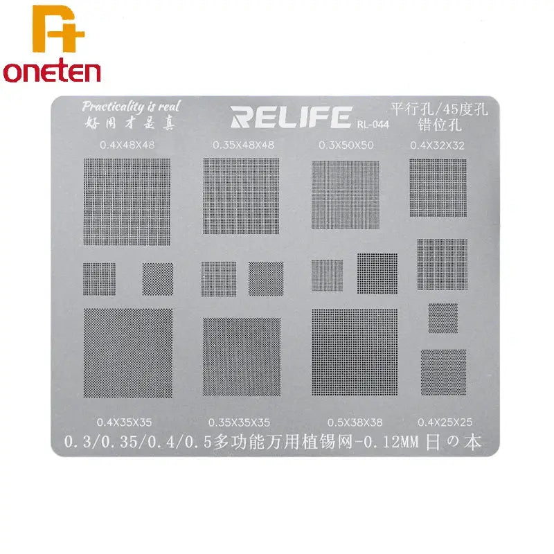 Relife Multi-Purpose BGA Stencil 0.3/0.35/0.4/0.5/Parallel/45 Degree Hole - 0.3 Multi-purpose