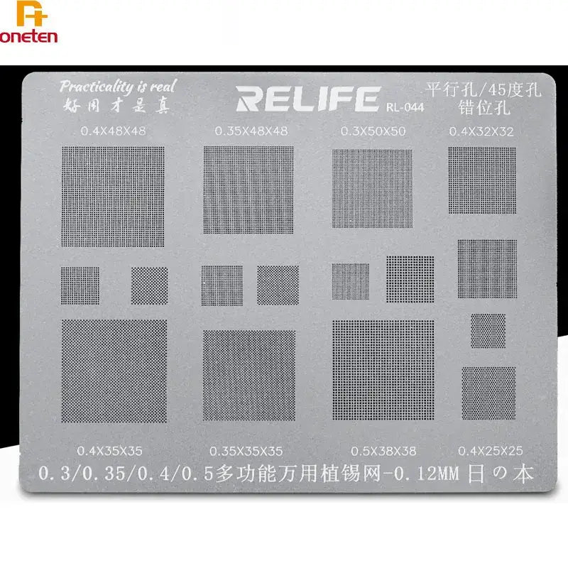 Relife Multi-Purpose BGA Stencil 0.3/0.35/0.4/0.5/Parallel/45 Degree Hole - 0.3 Multi-purpose