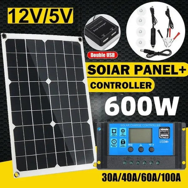 Solar panel module with charge controller and accessories from NoEnName Null, 19.1% efficiency