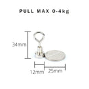 Magnetic hook with D-ring dimensions for NoEnName Null Neodymium Industrial Magnet