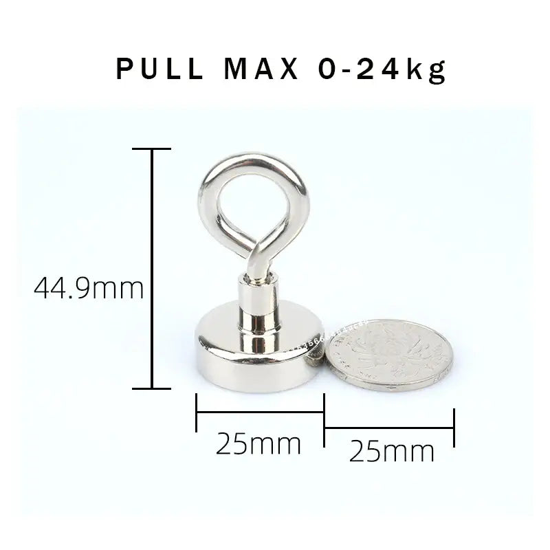 Metallic magnetic hook with circular base and detachable cover plate for Neodymium Industrial Magnet