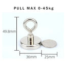 Metallic magnetic hook with circular base, part of NoEnName Null Neodymium Industrial Magnet