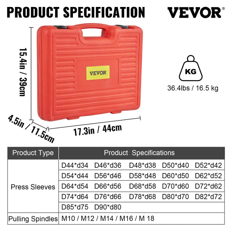 Red VEVOR branded carrying case for NoEnName Null Origin tools from Mainland China