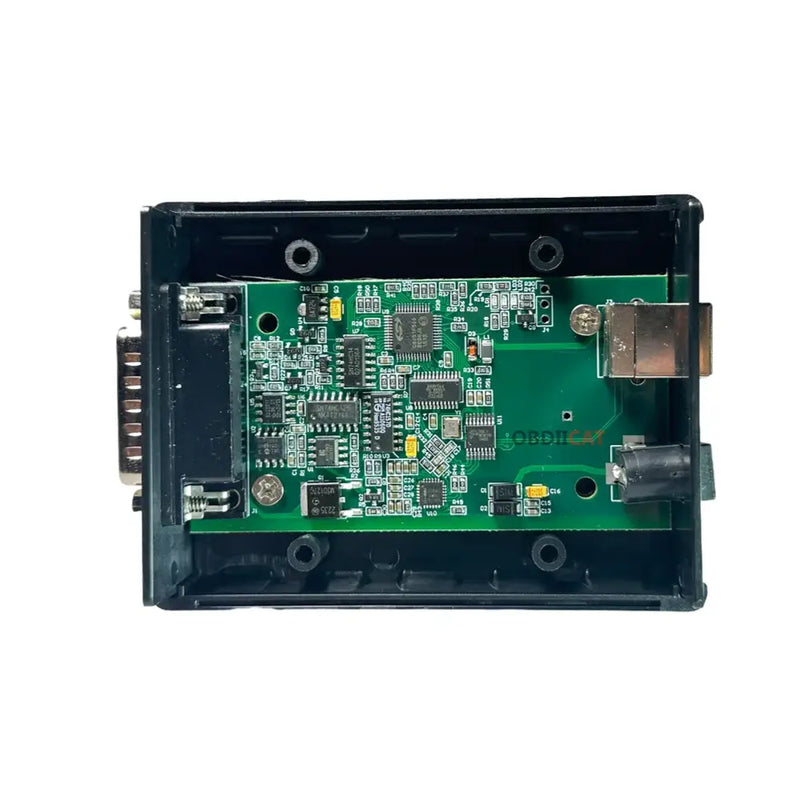 Circuit board in black housing with ports in NoEnName Null Origin code reader from Mainland China