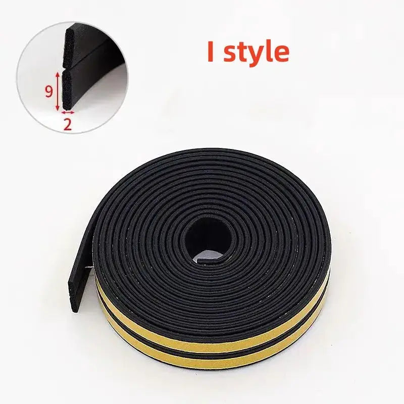 Black foam rubber weatherstripping tape for effective window sealing strips insulation