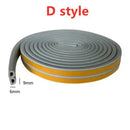 Gray foam rubber weatherstripping tape with yellow adhesive for window sealing strips